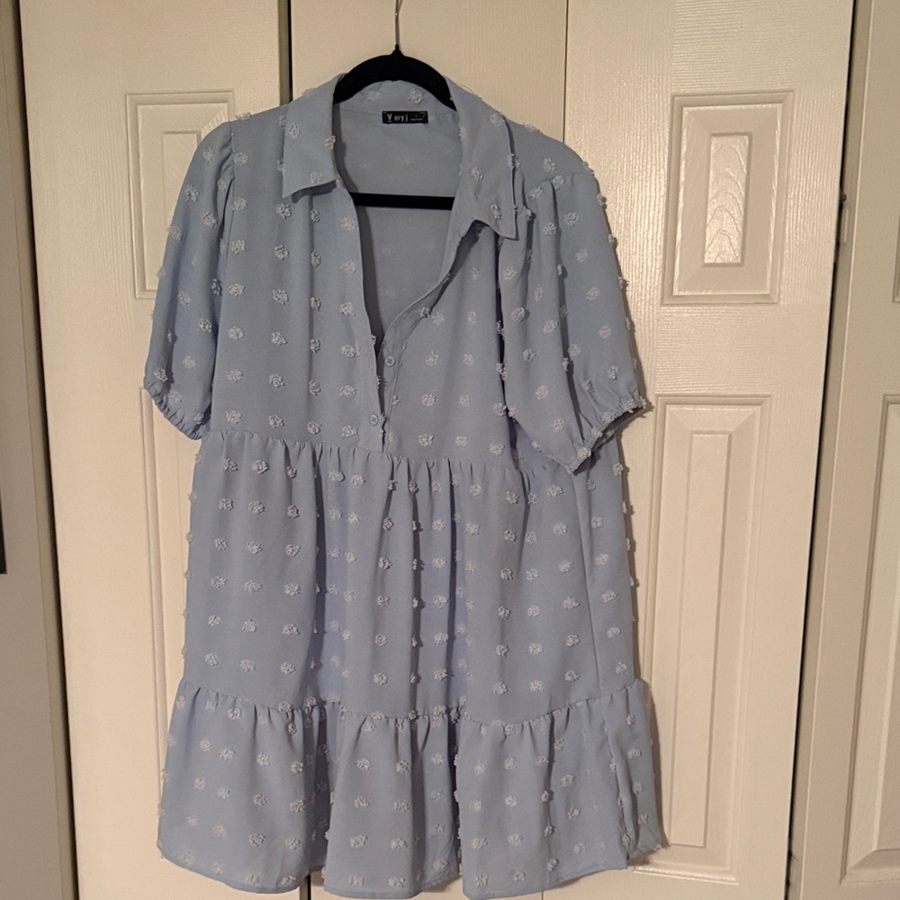 Light Blue Tiered Dress
